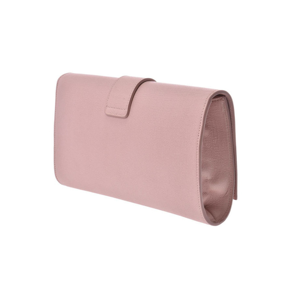 Saint Laurent Y Line Clutch Bag Pink Beige Pink Tan Calfskin YVES - Picture 2 of 11
